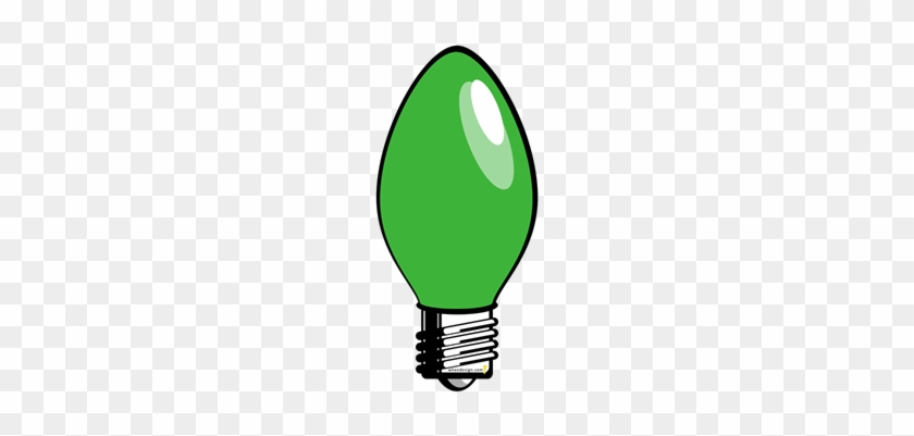 Christmas Lights Clipart Green Pencil And In Color - Red Christmas Tree Light Bulb Greeting Card #376718