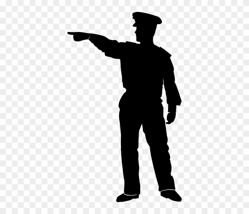 Warning Policeman, Police Officer, Uniform, Stop, Warning - Guy Pointing Clipart #376744
