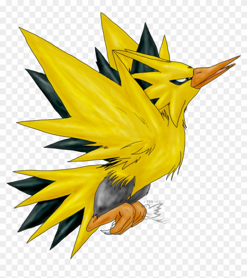 Zapdos By Feniiku - Zapdos Flying Png #376886