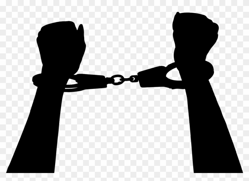 Handcuffs Crime Police Officer Clip Art - Handcuffs Silhouette #376918