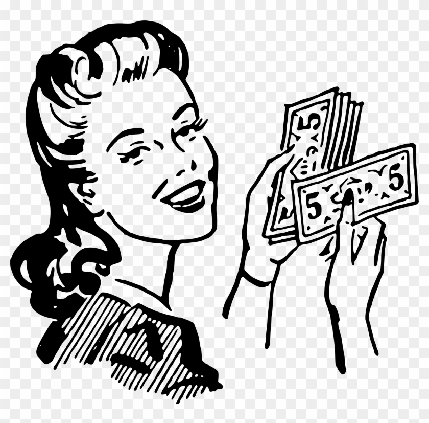 Female With Money Clip Art At Clker - Vintage Money Clip Art #376925