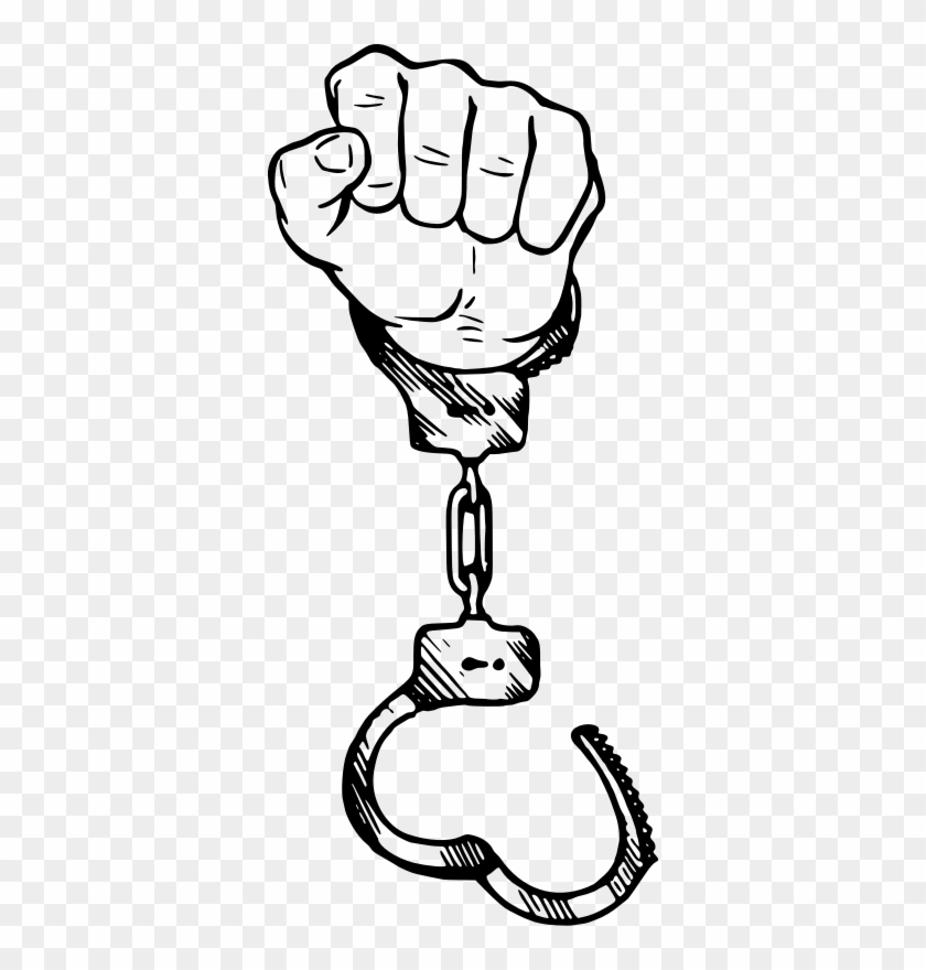 Handcuffs Drawing Police Officer Clip Art - Hands In Handcuffs Drawing #376953