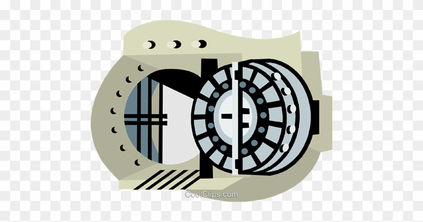 Bank Vault Royalty Free Vector Clip Art Illustration - Bank Vault Clipart #377153
