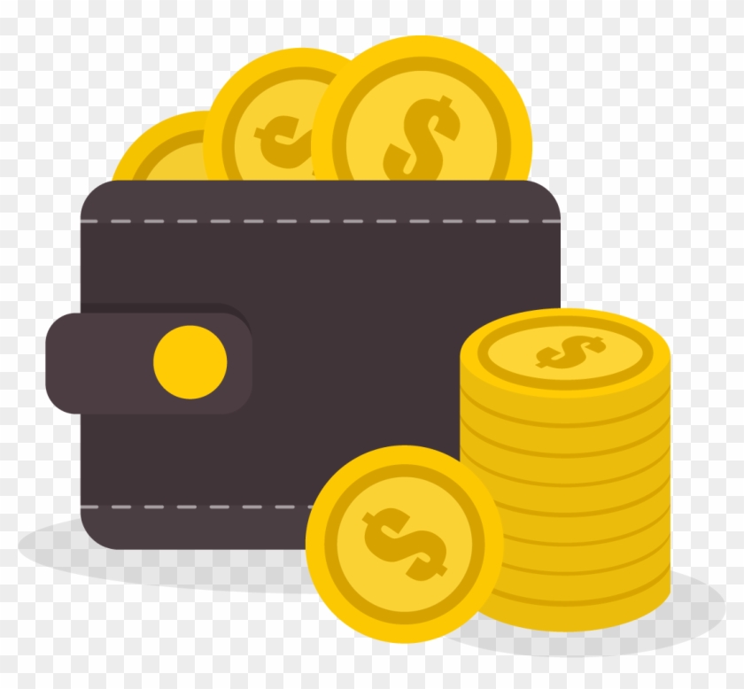 Coins Clipart Dollar Png Image 01 1 - Png Wallet Yellow #377182