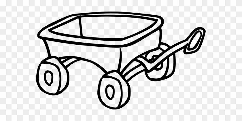 Wagon Toy Cart Trolley Wagon Wagon Wagon W - Wagon Clipart Black And White #377294