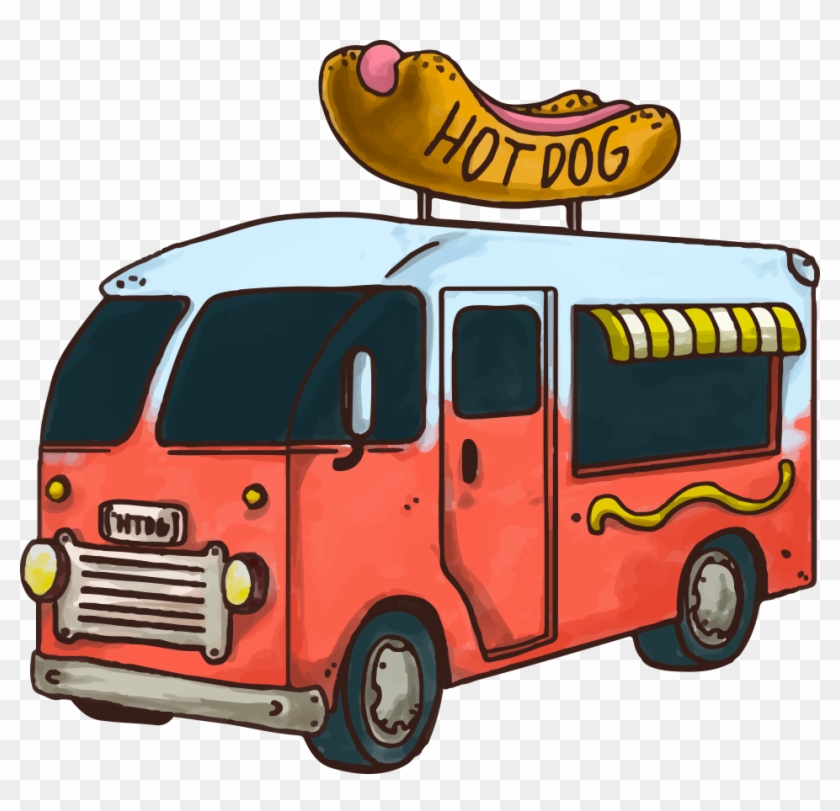 Hot Dog Fast Food Hamburger Car Food Truck - Food Truck Vector Png #377412