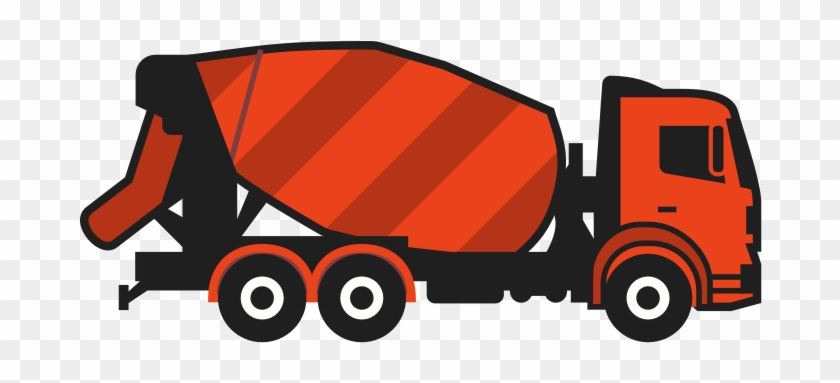 Cement Mixer - Concrete Mixer Truck In Red #377419
