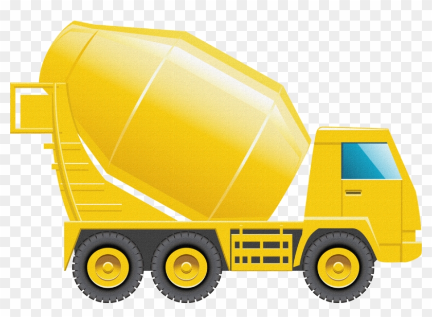 Concrete Mixer Truck Vector Png Clipart - Construction Trucks Png #377433