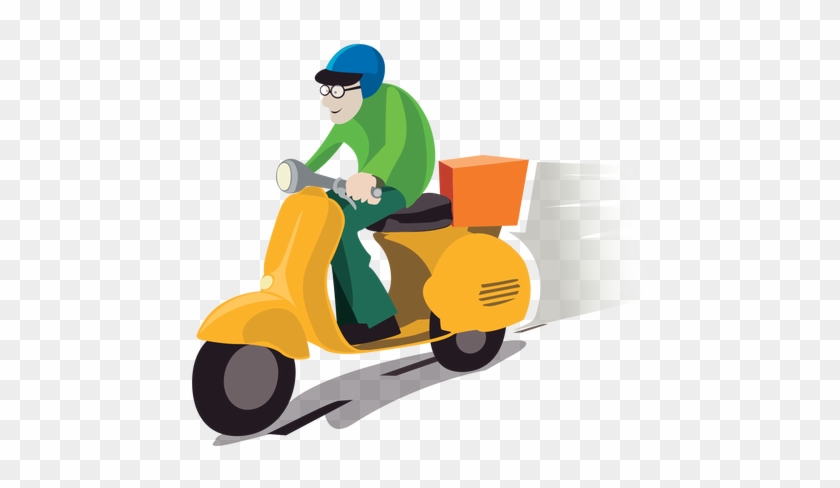 Delivery Man Clipart Png - Moto Delivery Png Vector #377465