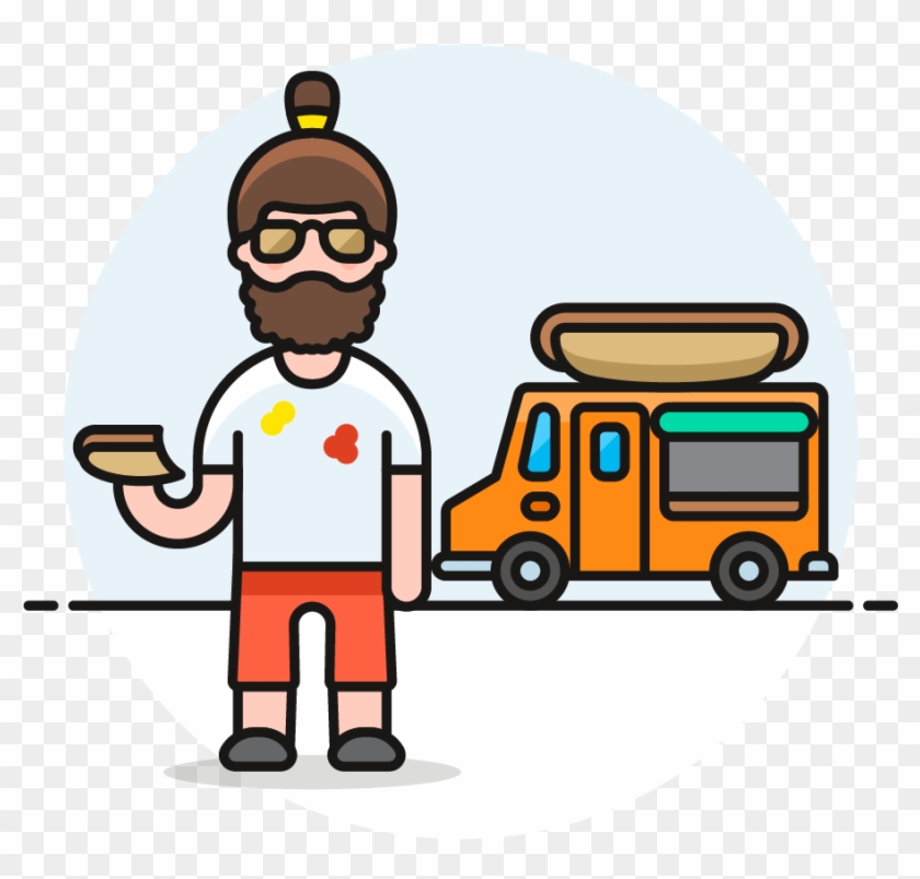 33 Hotdog Food Truck Male Caucasian - Cartoon #377538