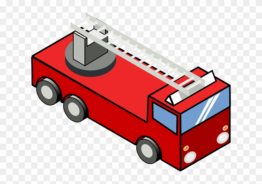 Engine, Cartoon, Truck, Ladder, Trucks, Iso - Fire Truck Clip Art #377548