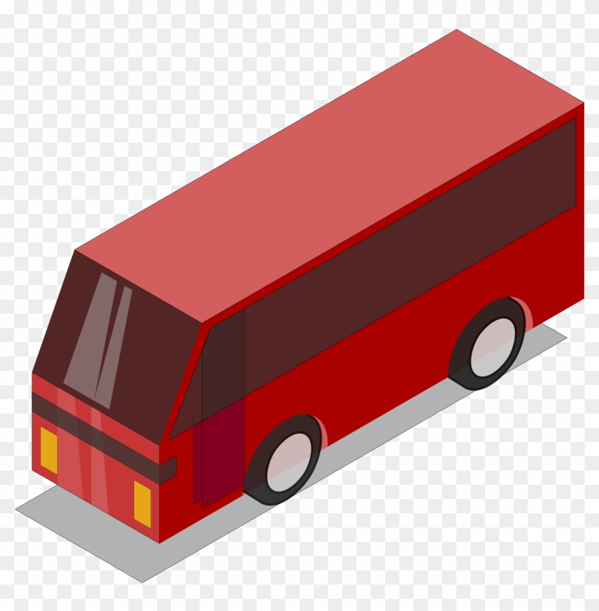 Clipart 3d Isometric Red Bus - Bus #377587