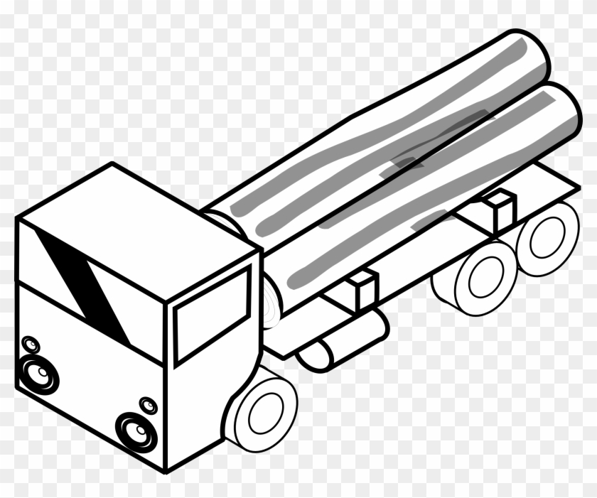 Fire Truck Clipart Black And White Iso Truck 1 Black - Line Art #377590