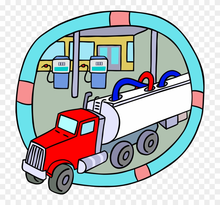 Vector Illustration Of Petroleum Gasoline Fuel Tanker - Colegio Tierra Del Fuego #377632