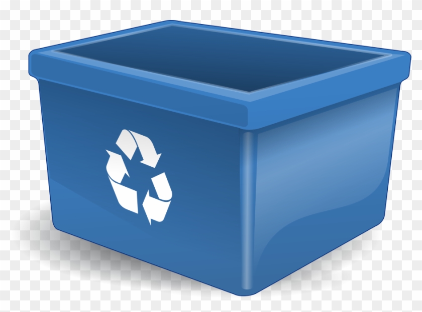 Recycling, Container, Bin, Boxes, Waste - Blue Recycle Bin Clipart #377804