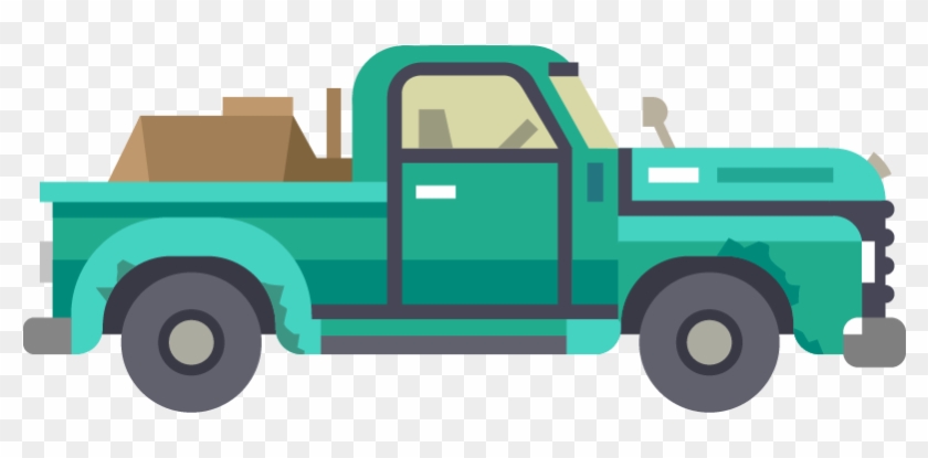 Small Flat Truck Vector Material - Truck #377977