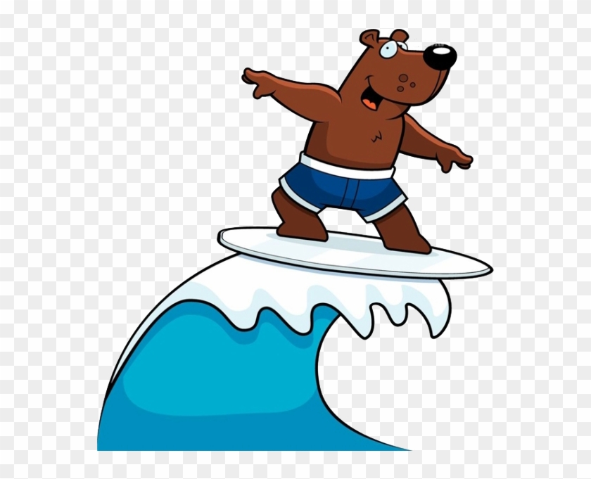 Bear Surfing Royalty-free Clip Art - Bear Surfing Royalty-free Clip Art #378325