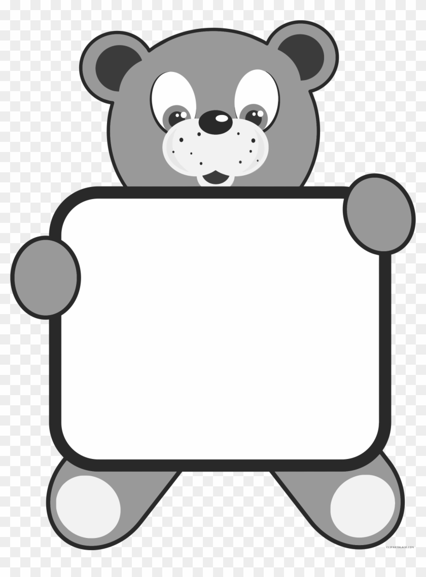 Teddy Bear Animal Free Black White Clipart Images Clipartblack - Pink Bear Clipart #378336