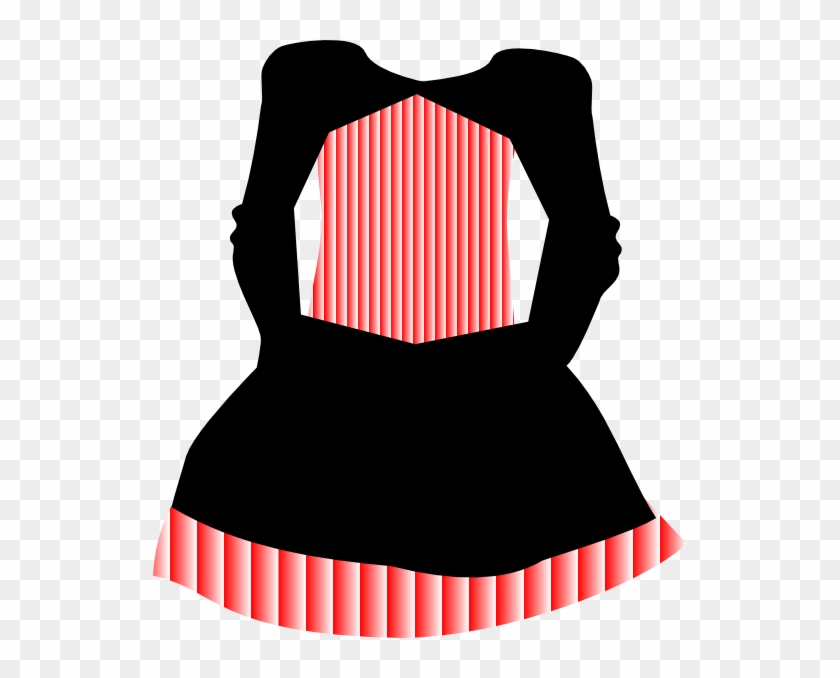 Red White Striped Dress Clip Art - Striped Dress Clipart #378492