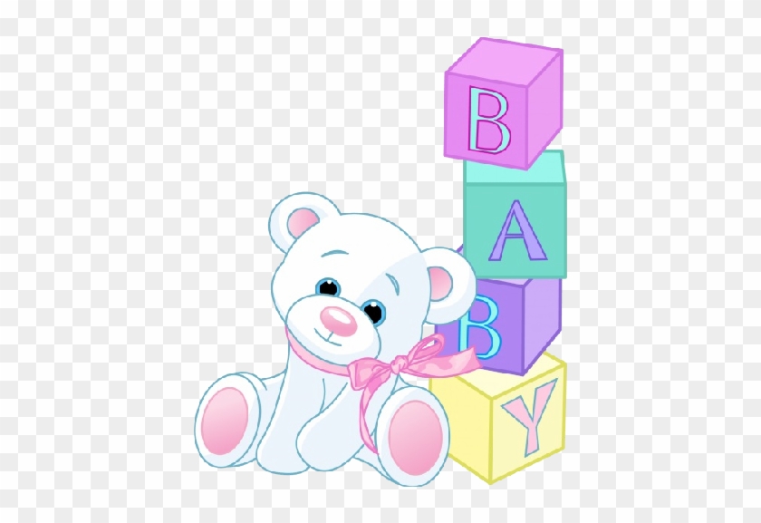 Cute White Bear Splashing In Puddle - Baby Blocks Clip Art #378582