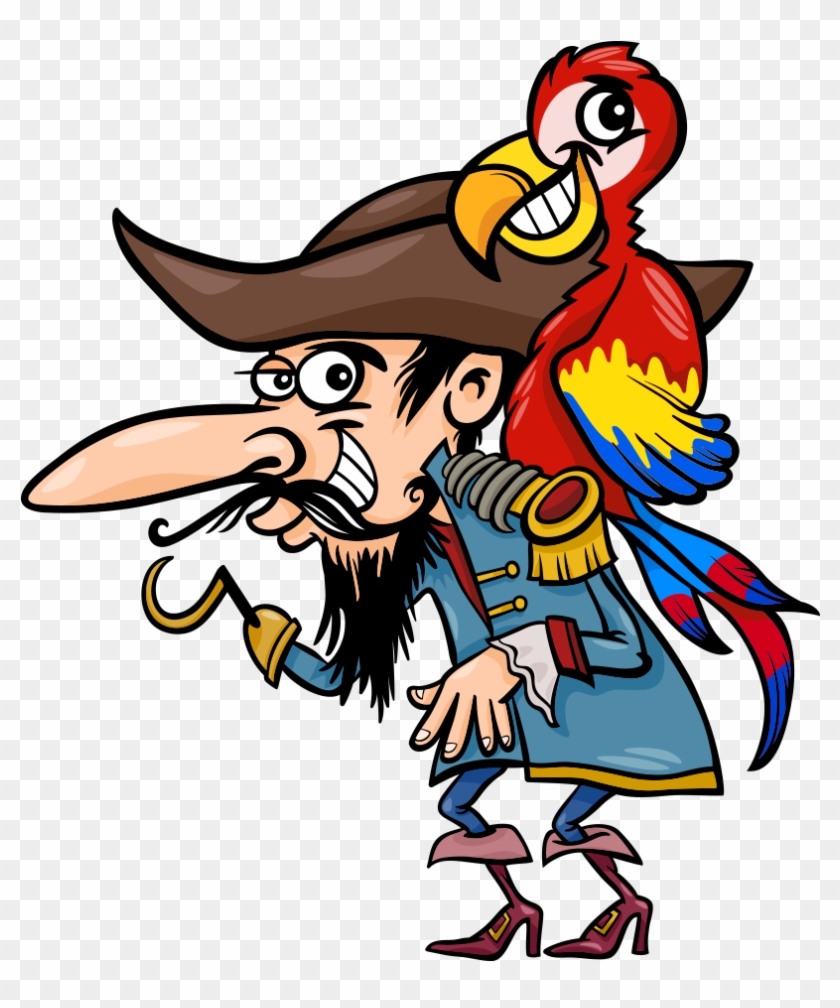 Captain Hook Parrot Piracy Illustration - Captain Hook Parrot Piracy Illustration #378604