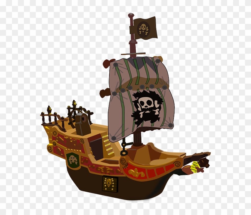 Buccaneer, Pirate, Ship, Boat - One Piece Jolly Roger Ship #378632