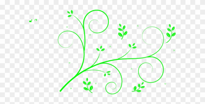 Aqua Floral Vine Green L Clip Art At Clker - Vine Clip Art #378670