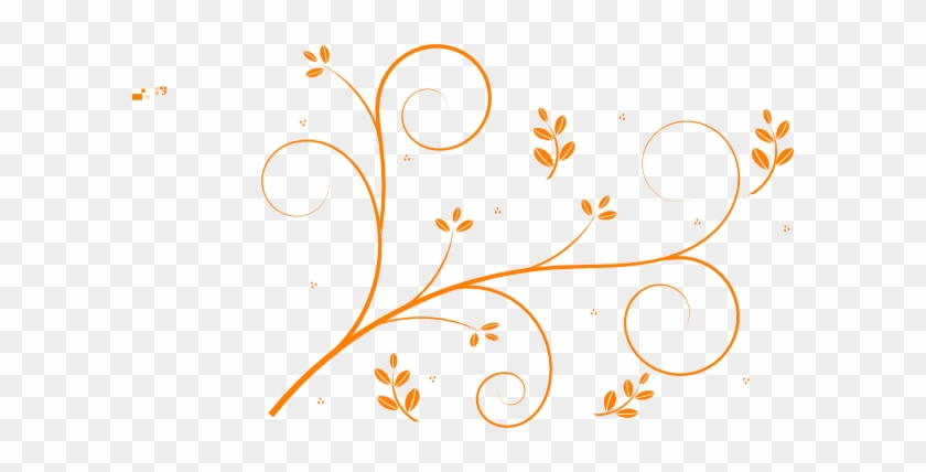 Aqua Floral Vine Clip Art - Flower Orange Vector Png #378740