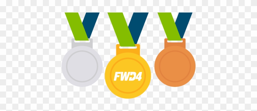 Three Medals, Gold, Silver And Bronze - Silver #378854