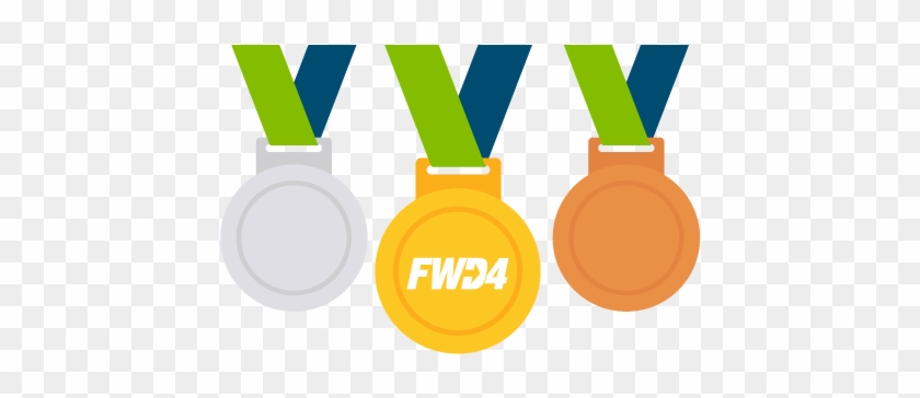 Three Medals, Gold, Silver And Bronze - Silver #378854