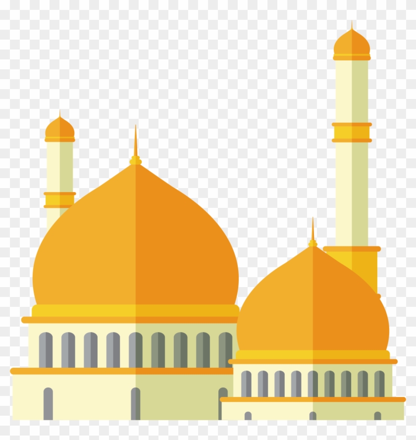 Watercolor Mosque Free Png And Clipart - Mosque Vector Png #378890