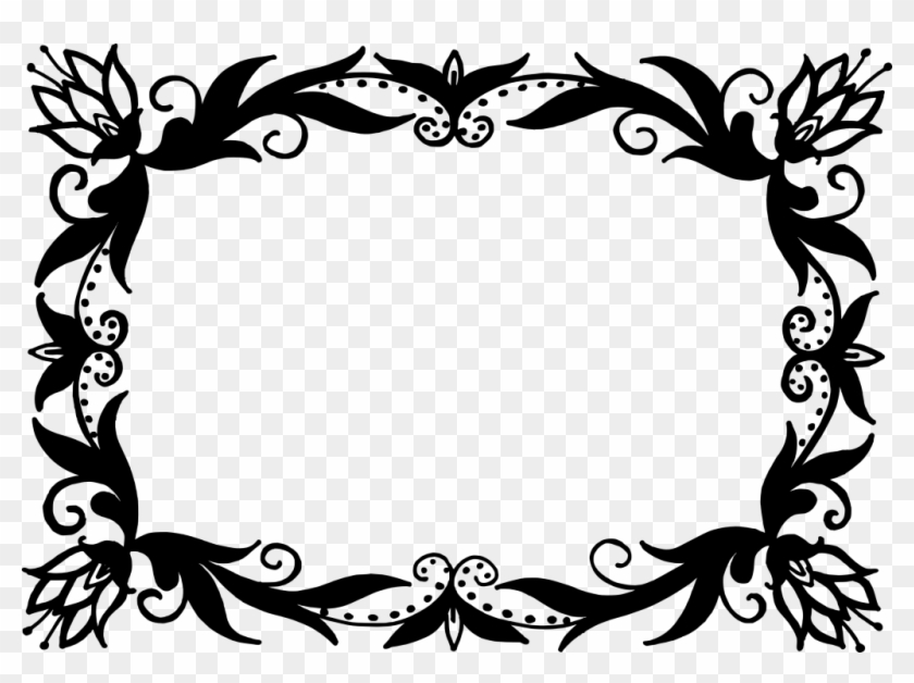 3321 × 2324 Px - Black Floral Frame Vectors #379130