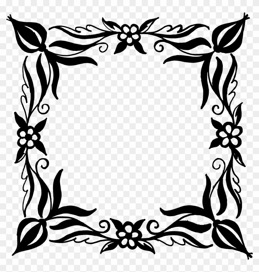 Free Download - Square Floral Frame Vector Png #379138