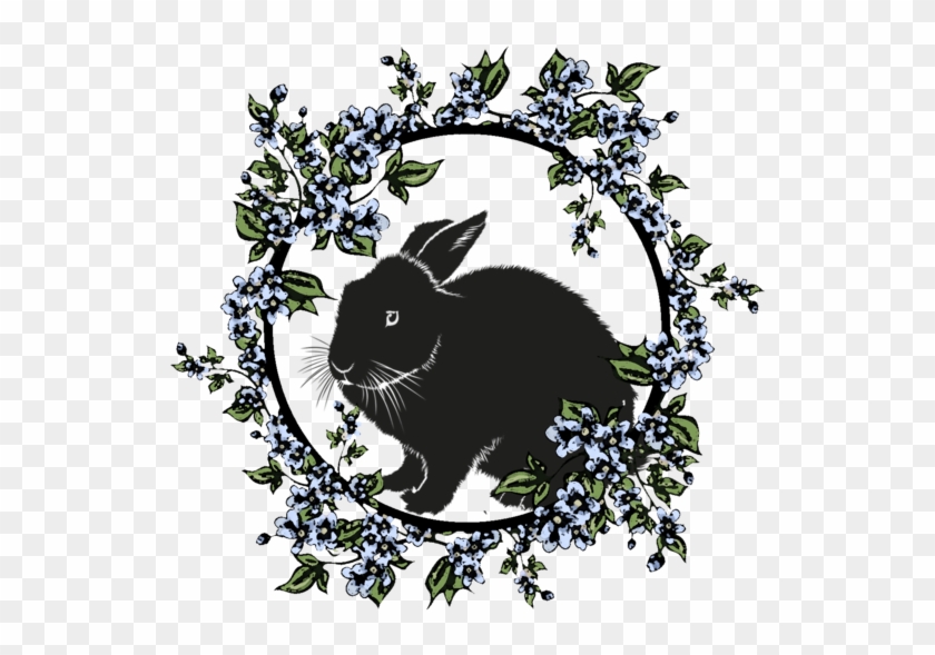 Free Vintage Graphic Clipart Flowers Bunny Wreath - Flower #379147