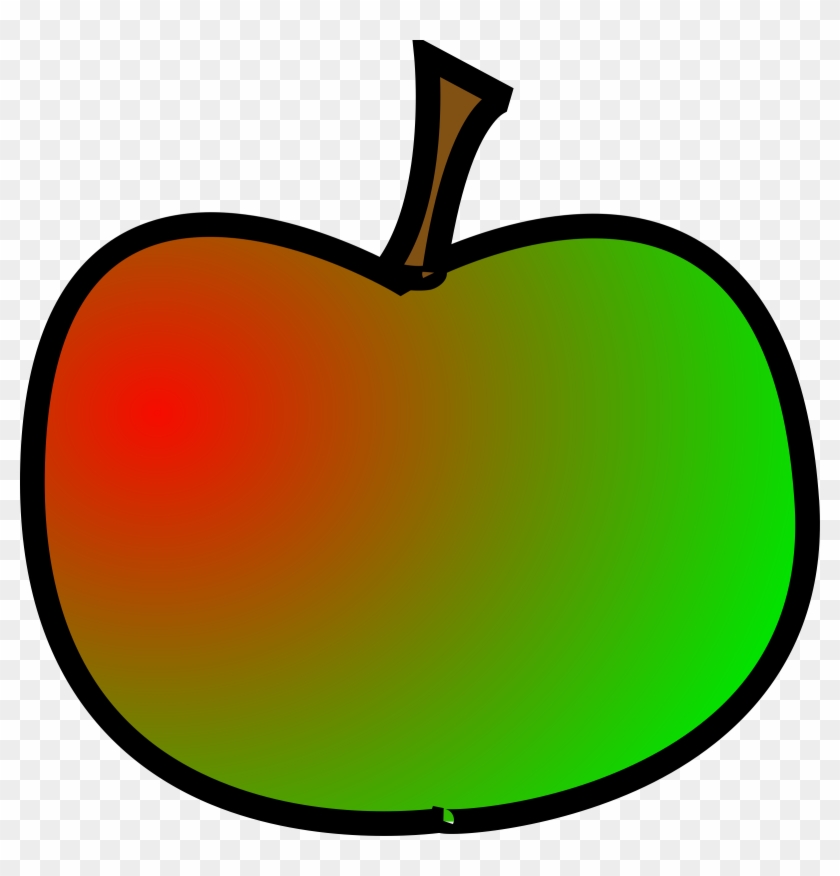 Apple By @bogranger, Simple Apple, Created In Inkscape, - Clip Art Red And Green Apple #379234