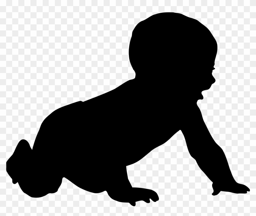 Baby Silhouette By Silhouette Of By Kotik, Edges Filled - Baby Silhouette Clip Art #379298