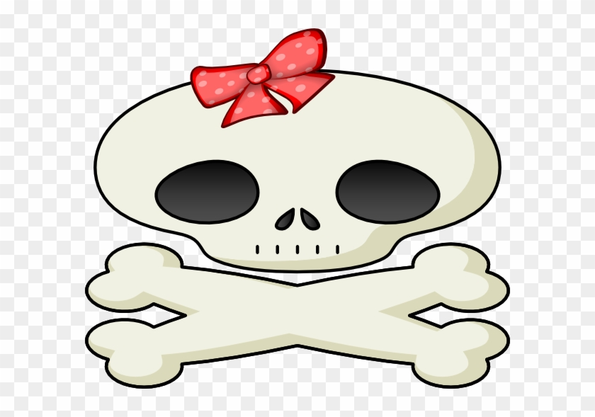 Skully Girl Clip Art - Cute Skull And Crossbones #379527