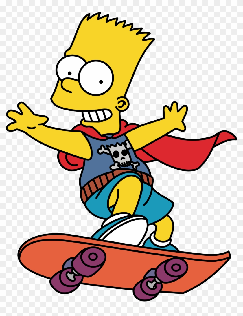 Top 97 Simpson Clip Art - Bart Simpson Skateboarding Png #379542