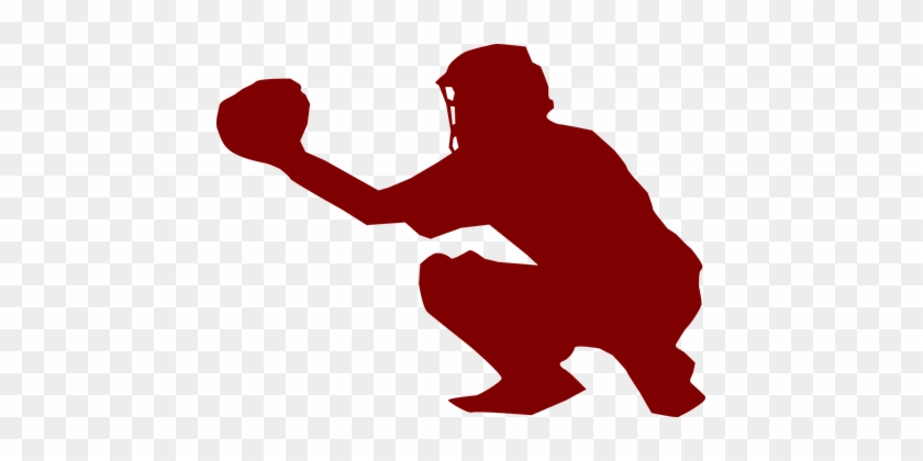 Catcher Game Ball Baseball Sport Glove Equ - Baseball Catcher Silhouette #379631