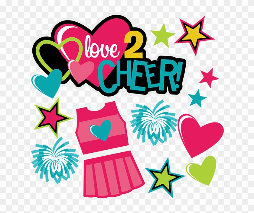 Love 2 Cheer Svg Scrapbook Collection Cheerleading - Cheerleader Theme Clip Art #379671