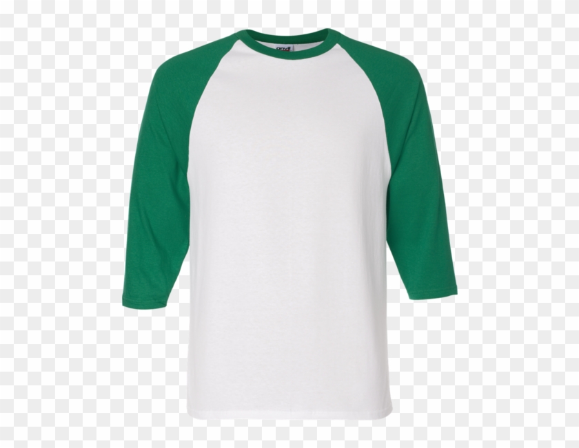 ¾ Sleeve Raglan Baseball T-shirt - Green Baseball T Shirt #379704