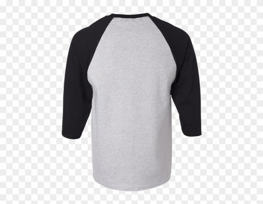 ¾ Sleeve Raglan Baseball T-shirt - Black Grey Raglan Back #379706