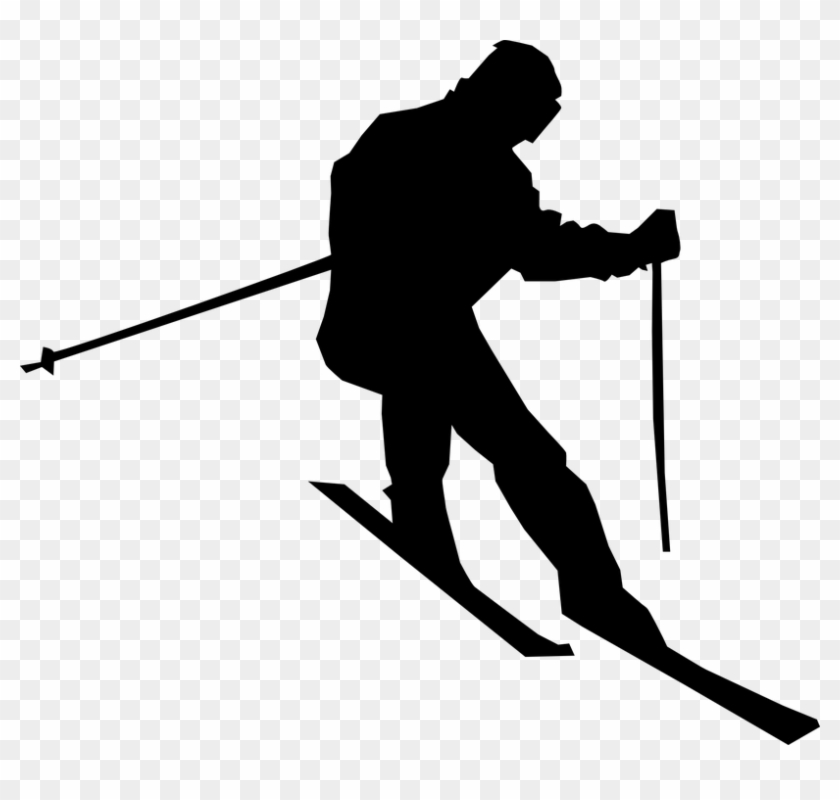 Skiing Png - Skier Clipart Silhouette #379723