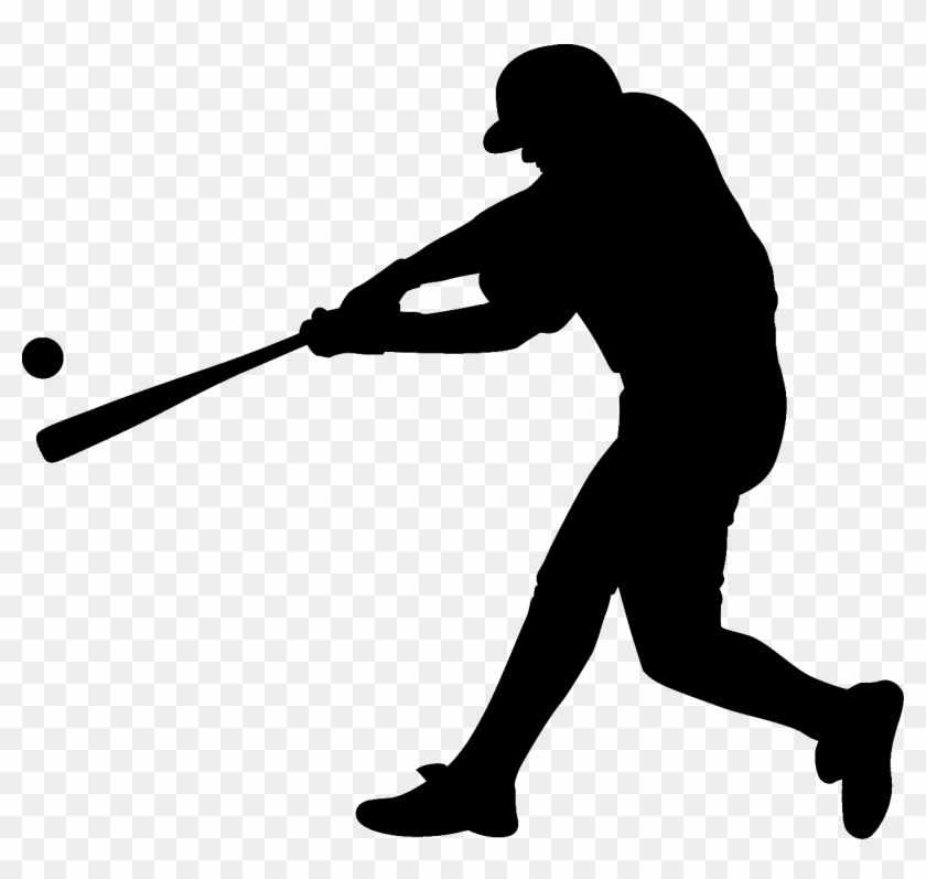 Baseball Batting Silhouette Clip Art - Baseball Batting Silhouette Clip Art #379731