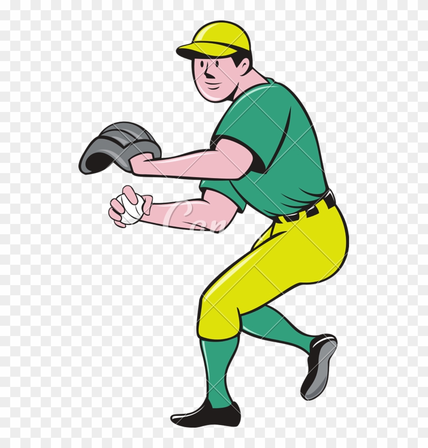 American Baseball Player Throwing Ball Cartoon - Outfielder Clip Art #379924