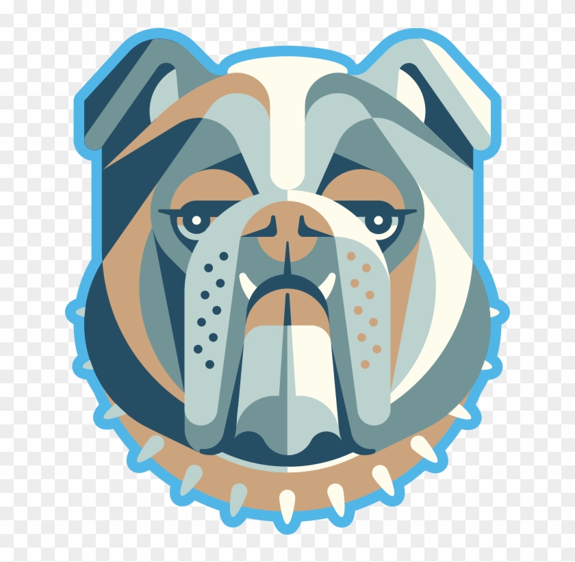 English Bulldog Sticker Neon Blue Golden Doodle T Shirts - Bulldog Face For Men And Women Mugs #379963