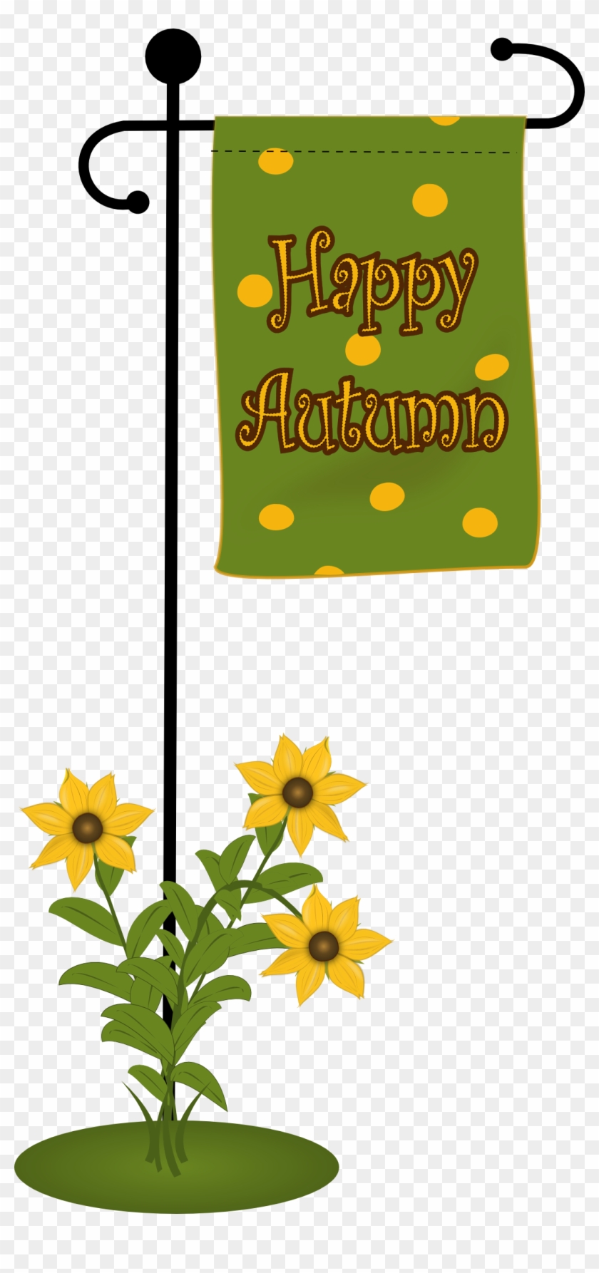 Happy Autumn Flag With Fowers - Black-eyed Susan #380161