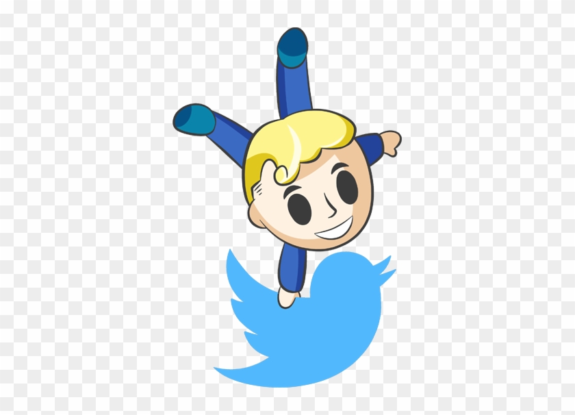 Twitter Fallout 4 Chibi By Stacona - Neon Twitter Logo #380184