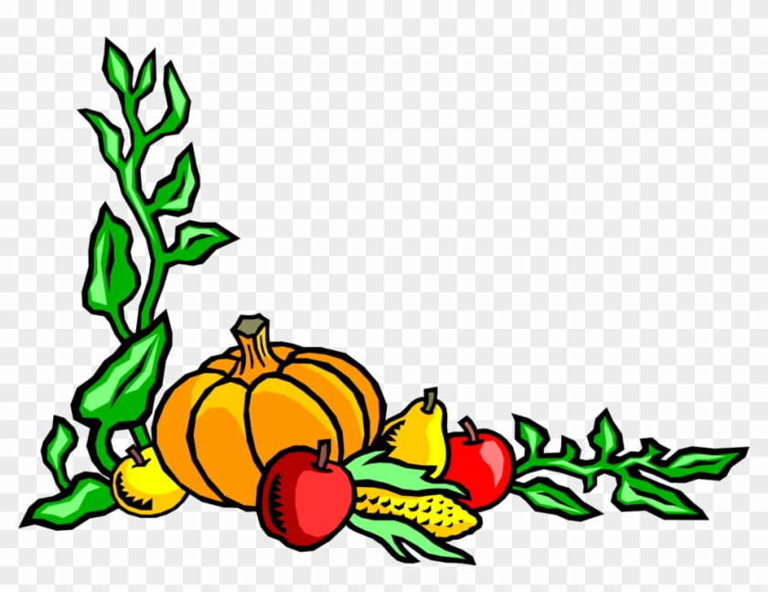 Vector Illustration Of Fall Or Autumn Harvest Border - Thank You God For The Harvest #380468