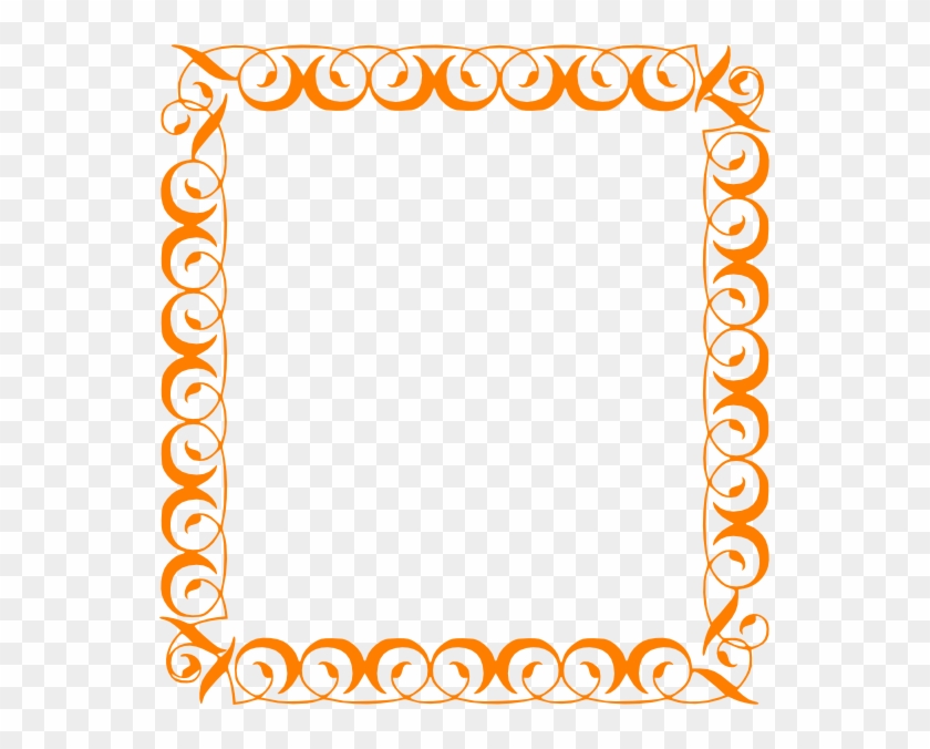 Curly Border Orange Clip Art At Clker - Borders Clip Art #380467